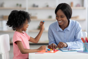 Child therapist in Alpharetta, GA providing anxiety support to families. Helping children cope with anxiety through play therapy techniques