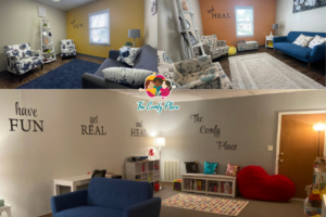 Comfortable and welcoming therapy room for mental health therapy in Macon