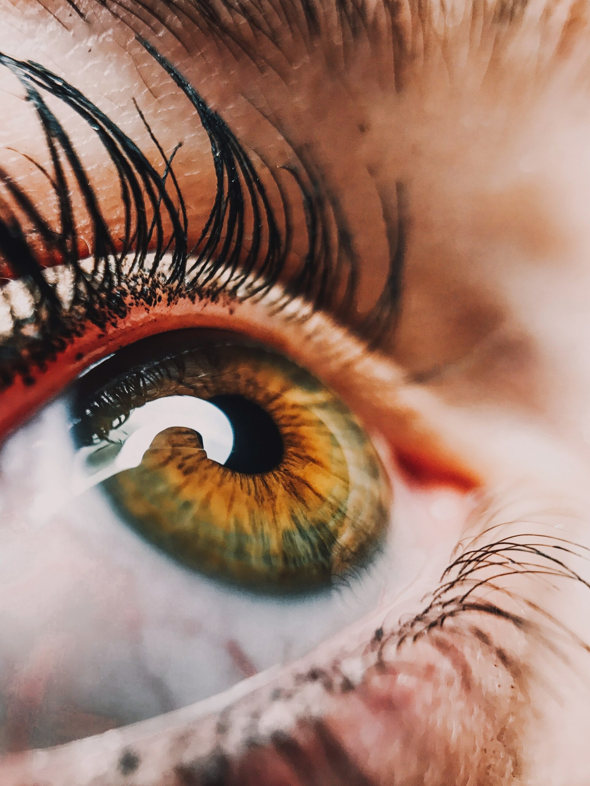 Closeup photo of a hazel eye. This photo represents how the eyes are used during EMDR therapy in Macon, GA.